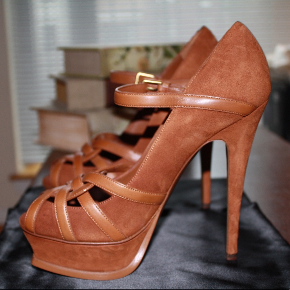 YSL Tribute Mary Jane In Cognac